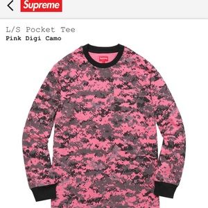 SUPREME L/S Pocket Tee (Pink Digi Camo)